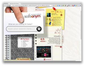Página de inicio de Softonym.com